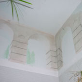 Bad mit bemalten W�nden