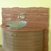 Waschtisch Holz/pers. Travertin